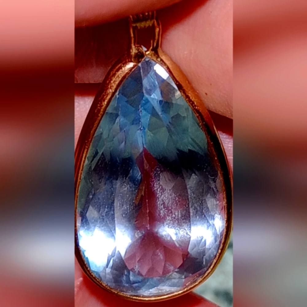 37 Carat AAA Rated aquamarine gemstone in 14k bezel & 14k chain
